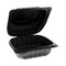Pactiv Corp. EarthChoice 5.75 in. x 5.95 in. x 3.1 in. Microwavable MFPP Plastic Hinged Lid Container With SmartLock - Black (400/Carton)